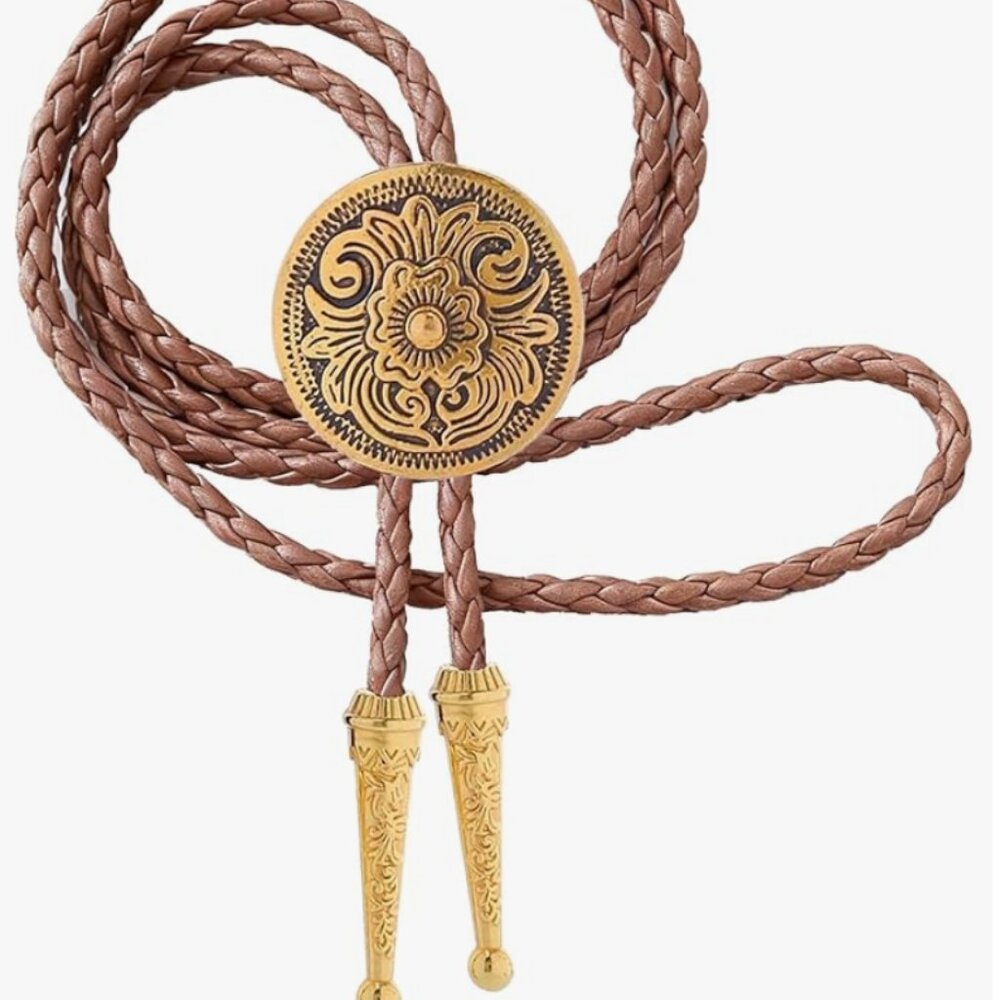 Gold Vintage Bolo Western Tie